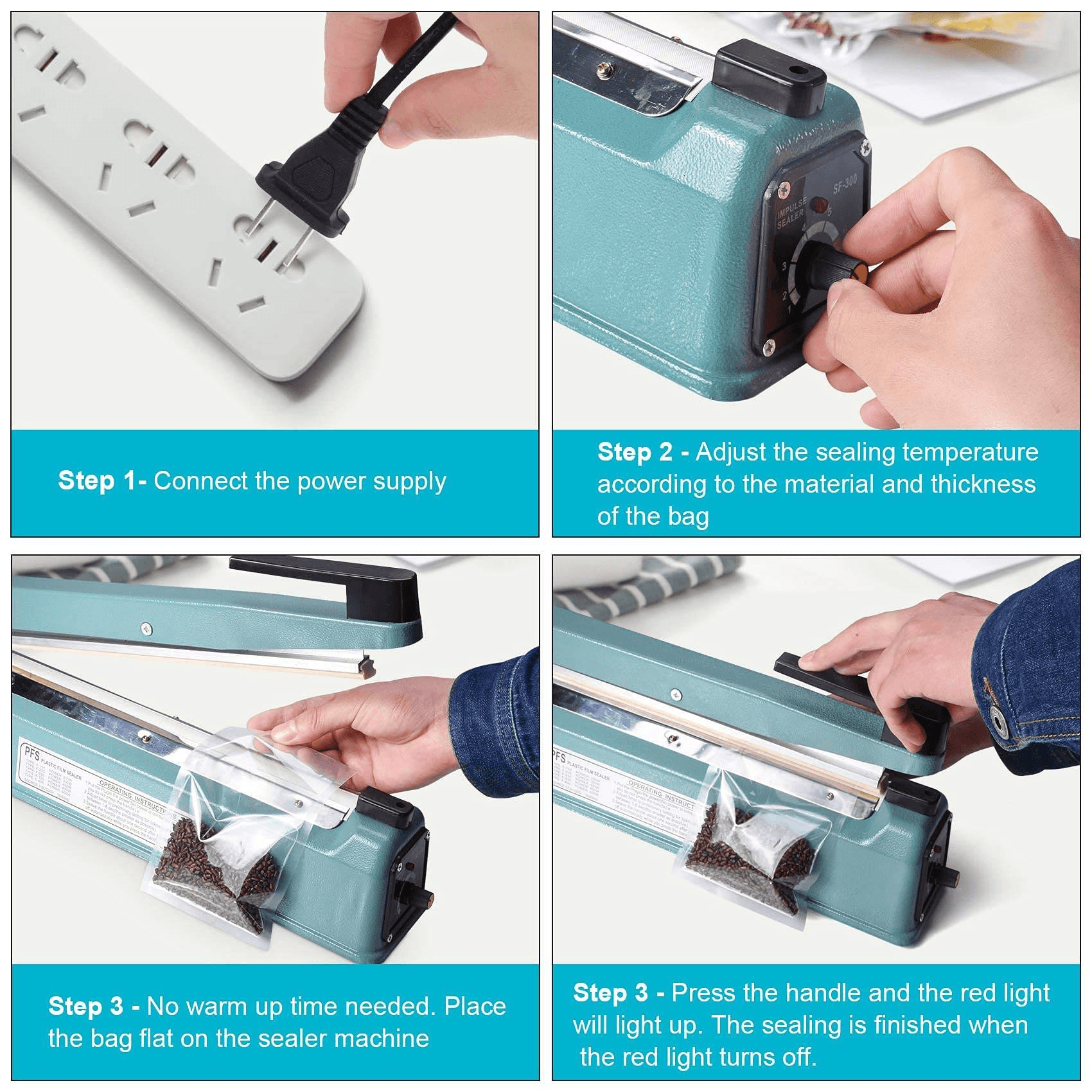 প্লাস্টিক প্যাকেট সিলিং মেশিন - ১২ ইঞ্চি (PFS-300)-1
